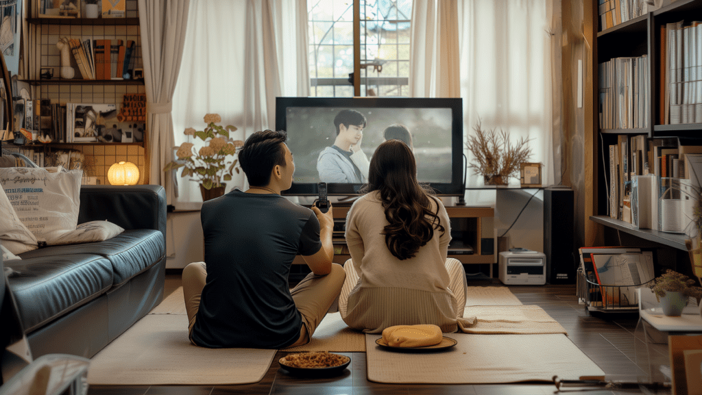 Ide kegiatan seru saat musim hujan menonton drama korea (drakor).