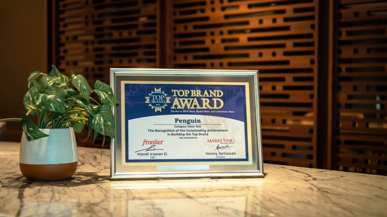 Penguin meraih Top Brand Award 2026 untuk kategori Tangki Air